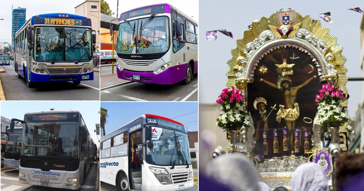 Afectaciones en rutas del Metropolitano, corredores y Aerodirecto por procesión del Señor de los Milagros el 19 de octubre