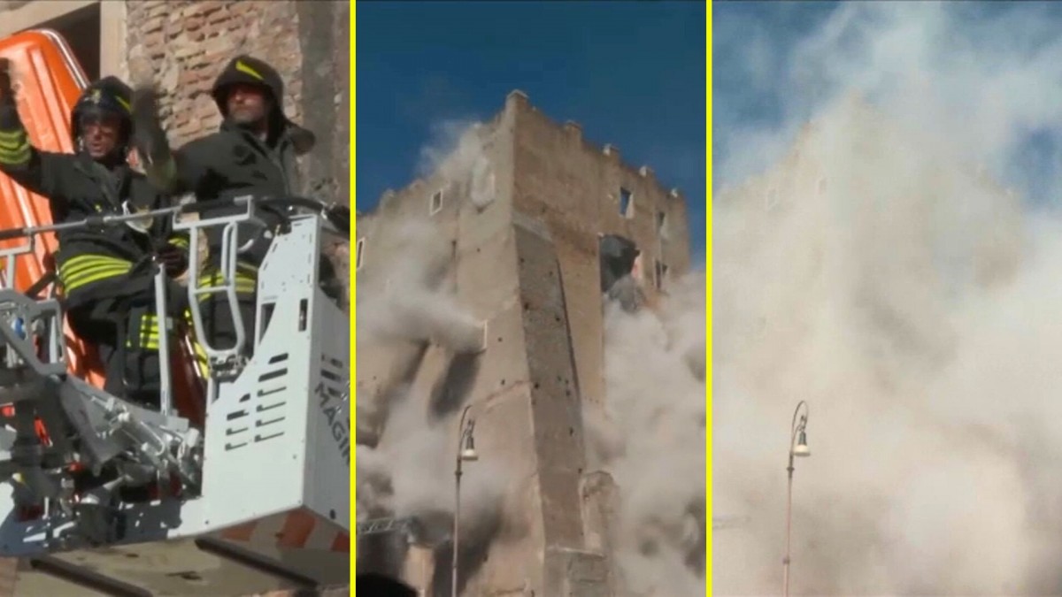¡Colapso mortal en Roma! Edificio medieval en Coliseo se desploma y deja un muerto
