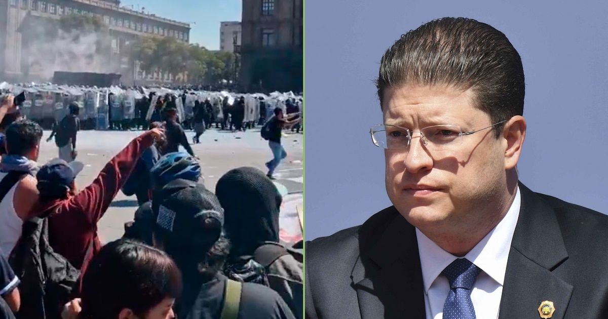 Violenta manifestación de la Generación Z deja 100 policías heridos y 40 detenidos en el Zócalo de CDMX