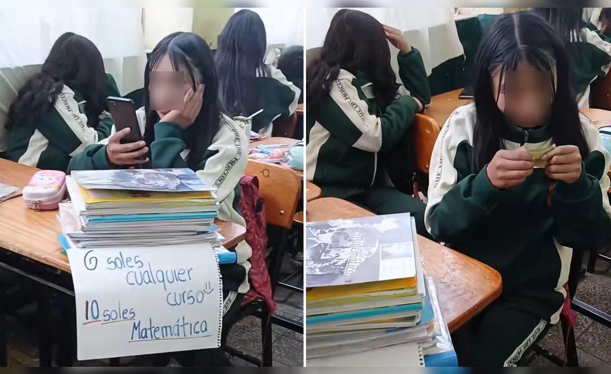 Escolar peruana cobra por prestar sus cuadernos y genera polémica en redes
