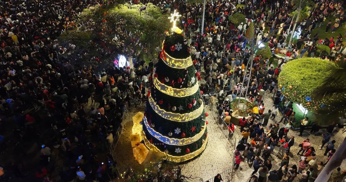 Chiclayo reemplaza su árbol navideño tras críticas; vecinos cuestionan vallas de seguridad