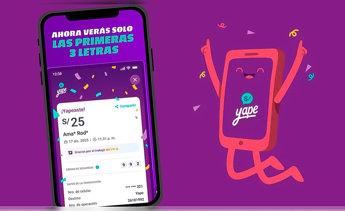 Yape actualiza su app: ahora solo muestra las 3 primeras letras del nombre al enviar dinero