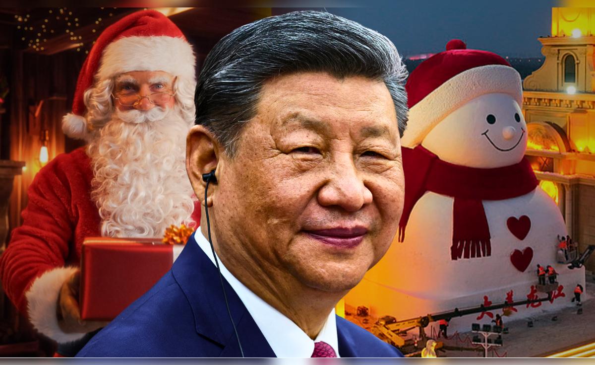 China supera a Estados Unidos y construye la mayor escultura navideña de nieve del mundo