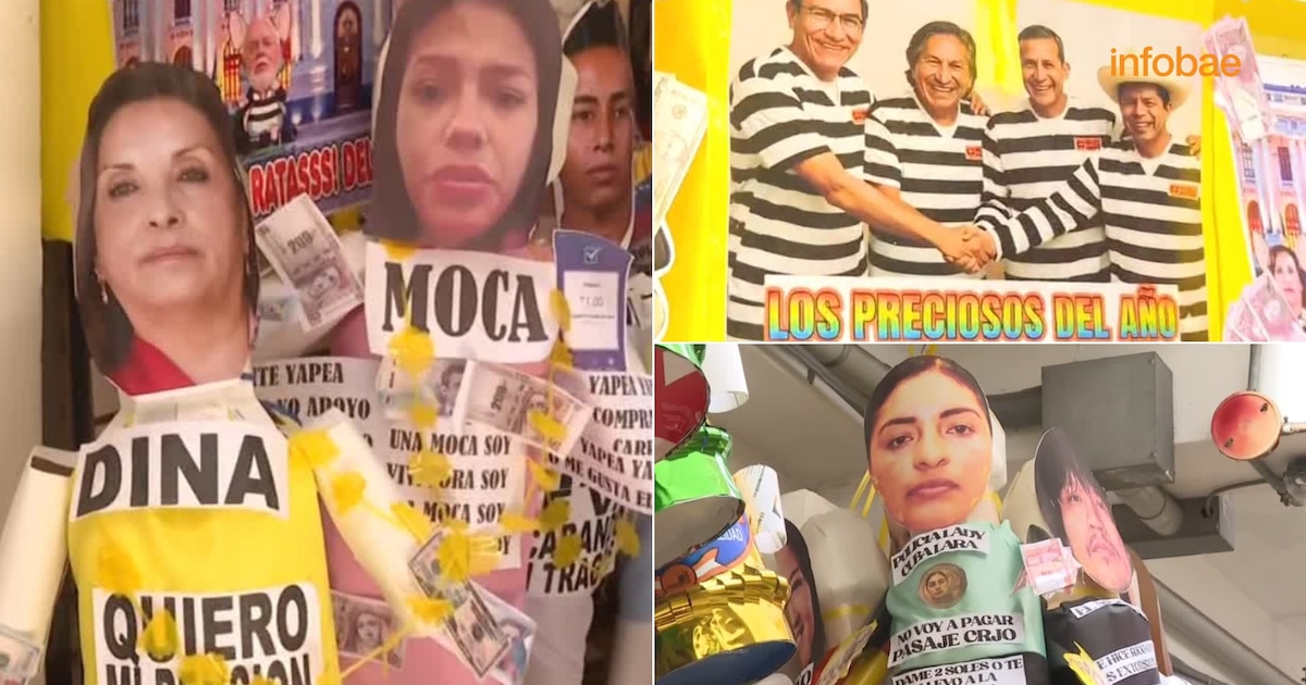 Boluarte, ‘Lady 2 soles’, Moca y el Congreso protagonizan las piñatas para cerrar 2023
