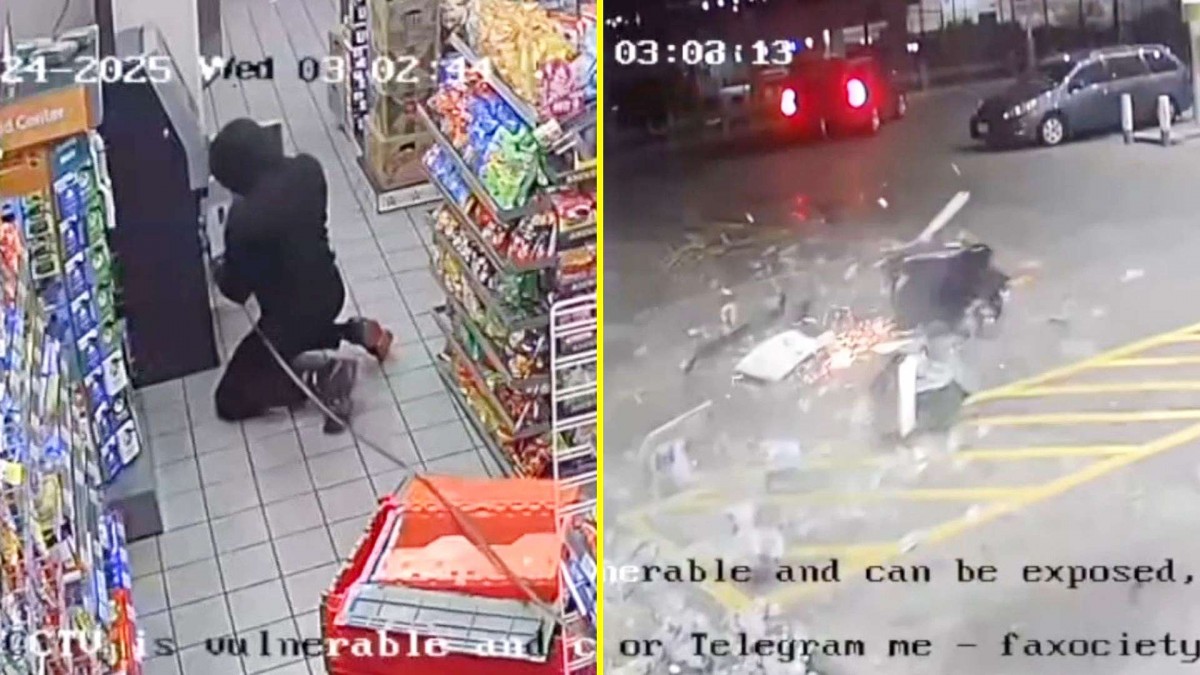 Ladrones en EE.UU. roban un cajero automático utilizando un automóvil para desplazarse a alta velocidad