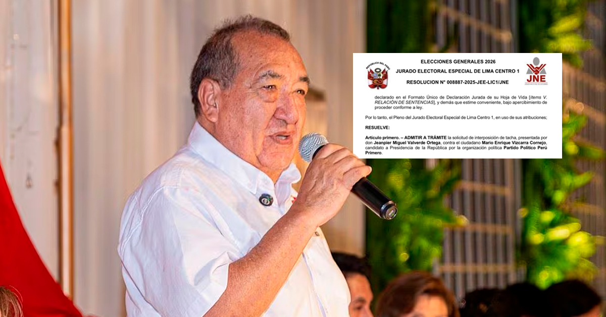 Elecciones 2026: JEE admite a trámite una de las tachas contra Mario Vizcarra por condena de peculado