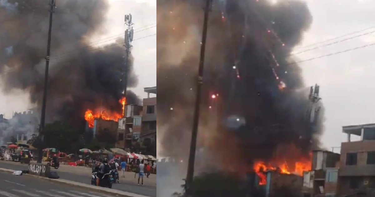 Incendio en Ate en vivo: taller de pirotécnicos arde cerca de la Carretera Central a horas de Año Nuevo