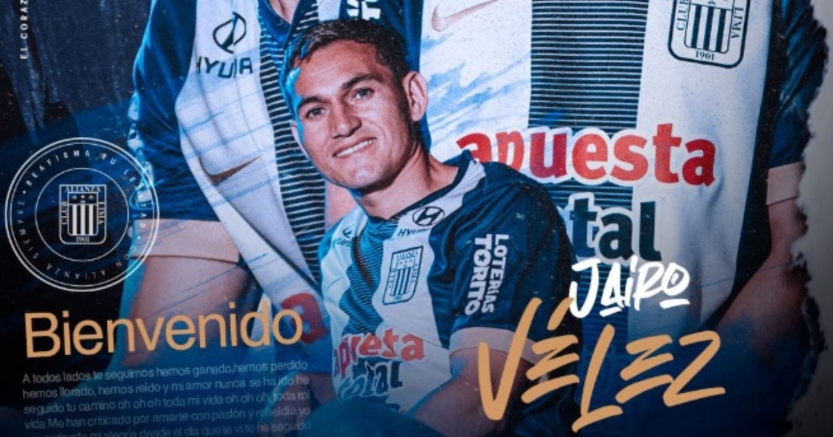 Alianza Lima confirma a Jairo Vélez para Liga 1 y Copa Libertadores 2026